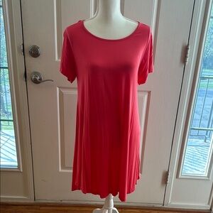Women's Red Short Sleeve Dress
